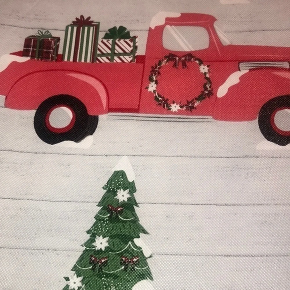 Farmhouse Red Pick Up Truck Christmas Placemats‎